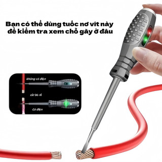 Bút thử điện Bút kiểm tra điện đa chức năng Tua vít từ/Phillips Máy kiểm tra cảm ứng ngoài Phát hiện mạch điện ngầm