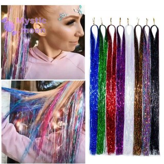 [Huyền bí] 200 sợi Tóc lấp lánh ba chiều Phần mở rộng Thiếc 90cm Nữ Hippie [Mới]