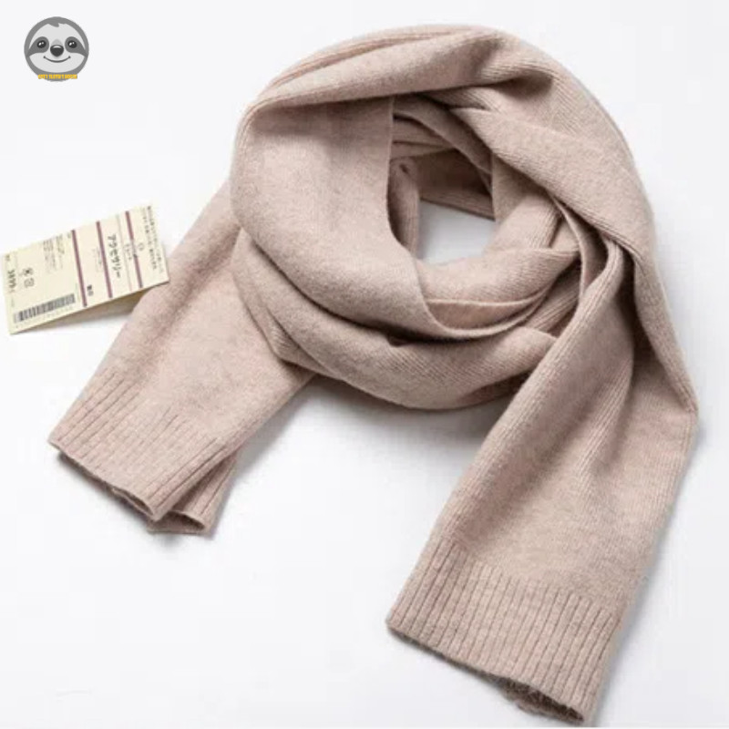 Khăn quàng cổ len pha trộn cao cấp phong cách Nhật Bản Muji, phù hợp thu đông, dệt kim ngắn