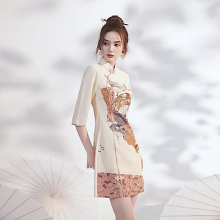 Đầm sườn xám phong cách Trung Quốc cải tiến, trẻ trung cho mùa hè