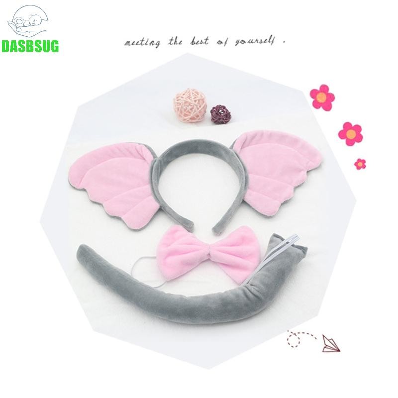 Dasbsug 3 Băng đô tai voi màu hồng dễ thương cho rạp hát Cosplay Anime hấp dẫn