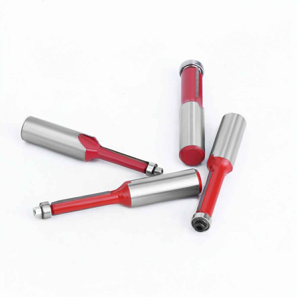 Mũi phay gỗ thẳng có bi mũi soi lấy nền Đỏ cốt 6.35mm