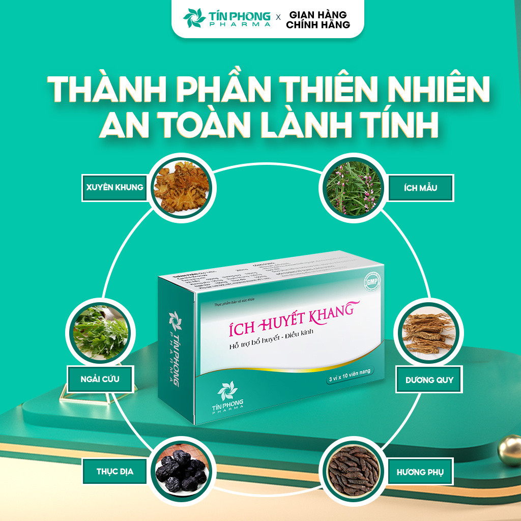 Ảnh Viên Uống TPBVSK ÍCH HUYẾT KHANG Hỗ Trợ Điều Hòa Kinh Nguyệt, Hỗ Trợ Giảm Đau Bụng Kinh 3