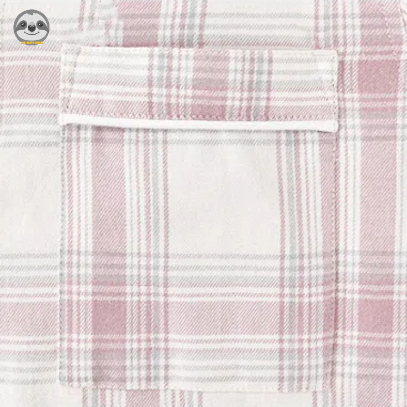 Phong cách Nhật Bản Muji Style / Đồ ngủ ca rô Flannel / Bộ đồ ngủ chải thoải mái ấm áp / Đồ lót mềm liền mạch