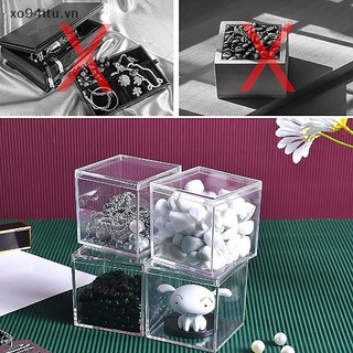 XOITU Hộp vuông Acrylic trong suốt có nắp / Hộp kẹo / Nhiều công dụng Hộp đựng trong suốt Hộp đựng VN