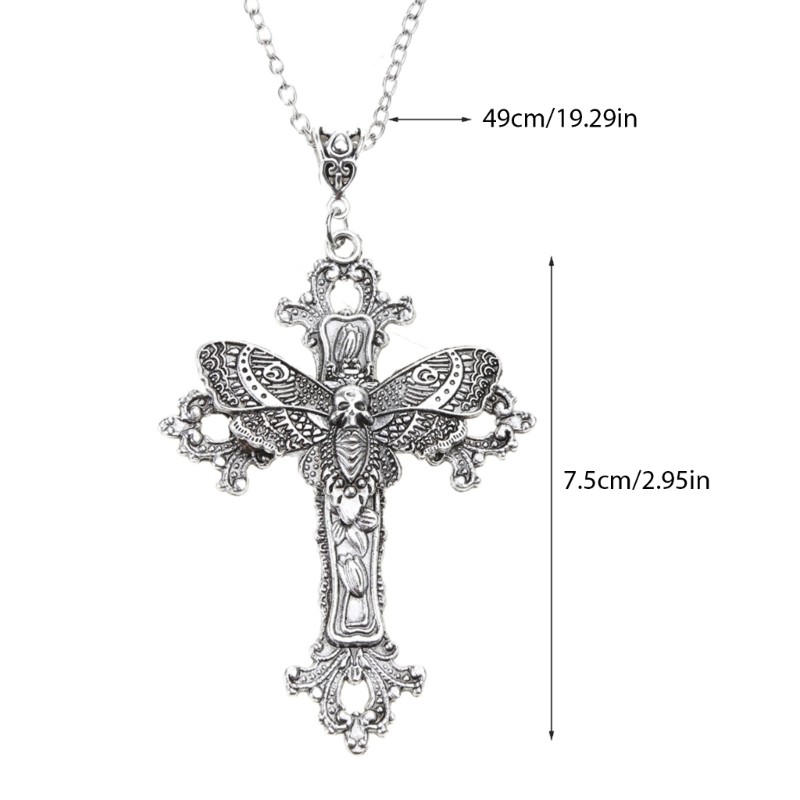 YOI Đầu Bướm Côn Trùng Đầu Lâu Xương Đòn Dây Chuyền Vòng Cổ Cô Gái Đảng Gothic Trang Sức Thời Trang