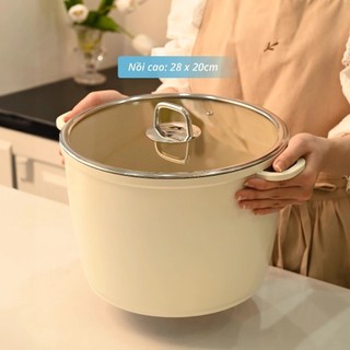 Bộ nồi phủ gốm Haatz chống dính chịu nhiệt cao an toàn cho sức khỏe dùng cho mọi loại bếp