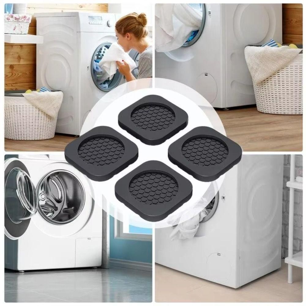 SNUGHOUSE 4 Miếng Lót Chân Máy Giặt, Máy Giặt Chống Trượt Chống Sốc Chống Rung Chân Miếng Lót, Tăng Chiều Cao Im Lặng Giảm Chấn Nội Thất Thảm Cao Su Máy Giặt Tủ Lạnh