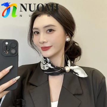 Khăn quàng cổ NUOMI, Khăn quàng cổ sọc trắng đen Khăn chấm bi, Khăn quàng cổ in đơn giản Phụ kiện khăn hoa Khăn quàng cổ in họa tiết Khăn lụa nữ