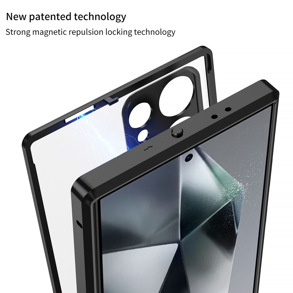 Ốp Điện Thoại Từ Hợp Kim Nhôm Kim Loại, Dành Cho Samsung S26 S25 S24 Ultra S24 S25 Plus Mờ Mặt Sau Bảo Vệ Ống Kính Chống Sốc