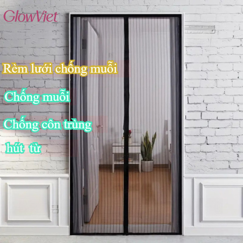 Rèm chống muỗi,thiết kế nam châm hít, thoáng khí dễ lắp đặt, bảo vệ cả gia đình ngủ yên