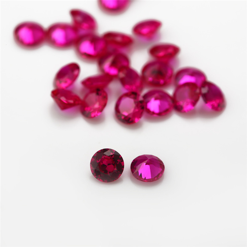 Kích thước 1.0mm ~ 10.0mm Cắt tròn 5 # Đá Corundum tổng hợp màu để trang sức
