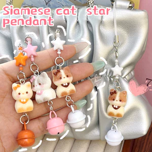 3 Cái - Móc Khóa Mặt Dây Chuyền Mèo Xiêm Đa Năng - Thiết Kế Nhựa / Nhựa Bền Có Nhẫn Kim Loại, 3 Màu Sắc Quyến Rũ, Túi Dễ Thương Quyến Rũ & Trang Trí Phụ Kiện Điện Thoại
