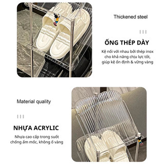 Kệ Để Giày Dép Trong Suốt Đa Năng Nhiều Tầng, Giá Để Giày Xếp Tầng Chịu Lực Tốt, Dễ Dàng Tháo Lắp