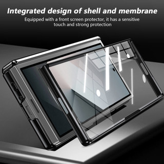 Ốp Lưng PC Mờ Cứng Cho Samsung Galaxy Z Fold 6 5 4 3 5G Flip 6 5 4 3 W25 Fold SE Slim 360 ° Giá đỡ xoay Vỏ bảo vệ bản lề vòng từ tính có kính cường lực