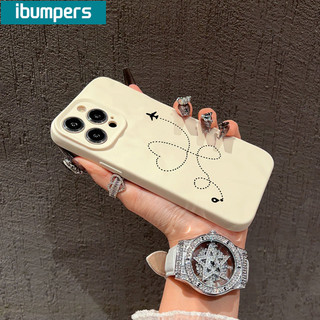 ibumpers Ốp Lưng IPhone Đơn Giản Máy Bay Họa Tiết Tình Yêu Cặp Đôi Cho IPhone 16 15 14 12 13 11 Pro Max IP 7 8 Plus X XS XR Ốp Điện Thoại Silicon Mềm Chống Sốc