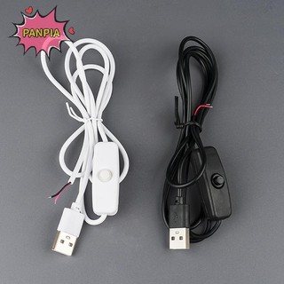 PNPIA 5V 1M / 1.5M USB Nam sang 2 Dây cấp nguồn 501 Nút BẬT / TẮT Cáp kết nối 2A cho dải đèn LED Boutique