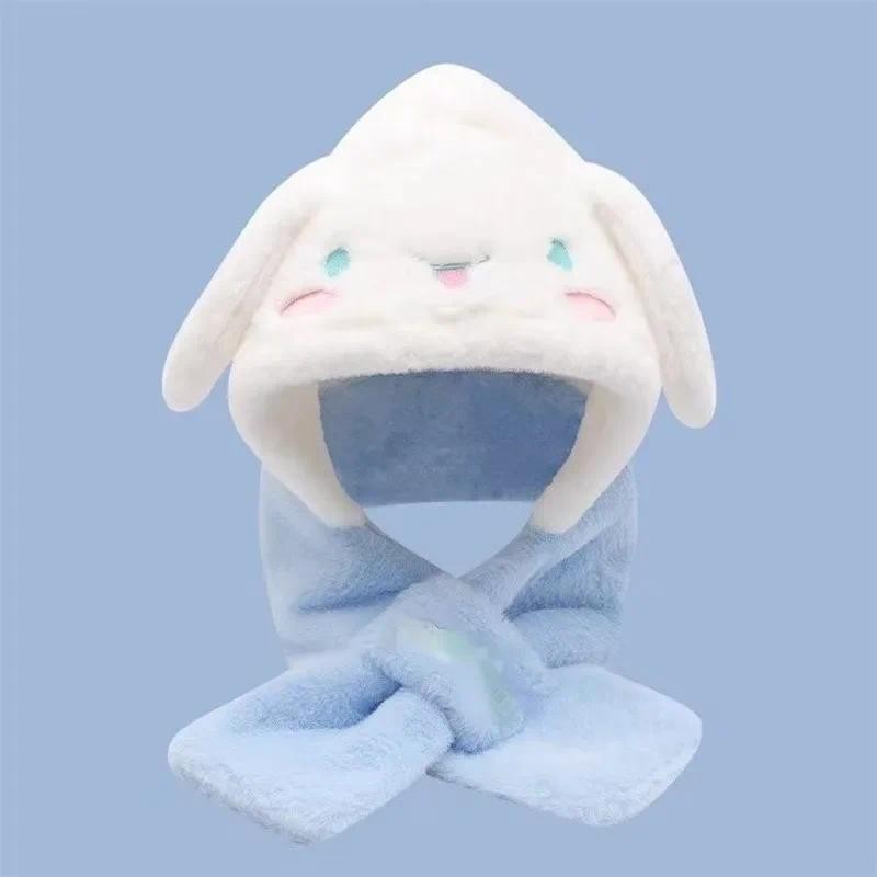 Hoạt Hình Dễ Thương Anime Kuromi Mũ Trẻ Em Khăn Tất Cả Trong Một Mùa Đông Bảo Vệ Tai Nhung Dày Ấm Có Mũ Trùm Đầu Khăn