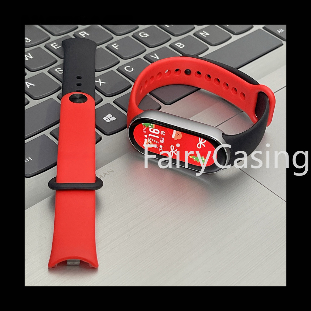 Dây Đeo Màu Kép Cho Xiaomi Mi Band 10 9 8 NFC Vòng Tay Silicon Cổ Tay Miband 9 NFC Thay Thế Pulsera Correa Dây Đeo Thể Thao
