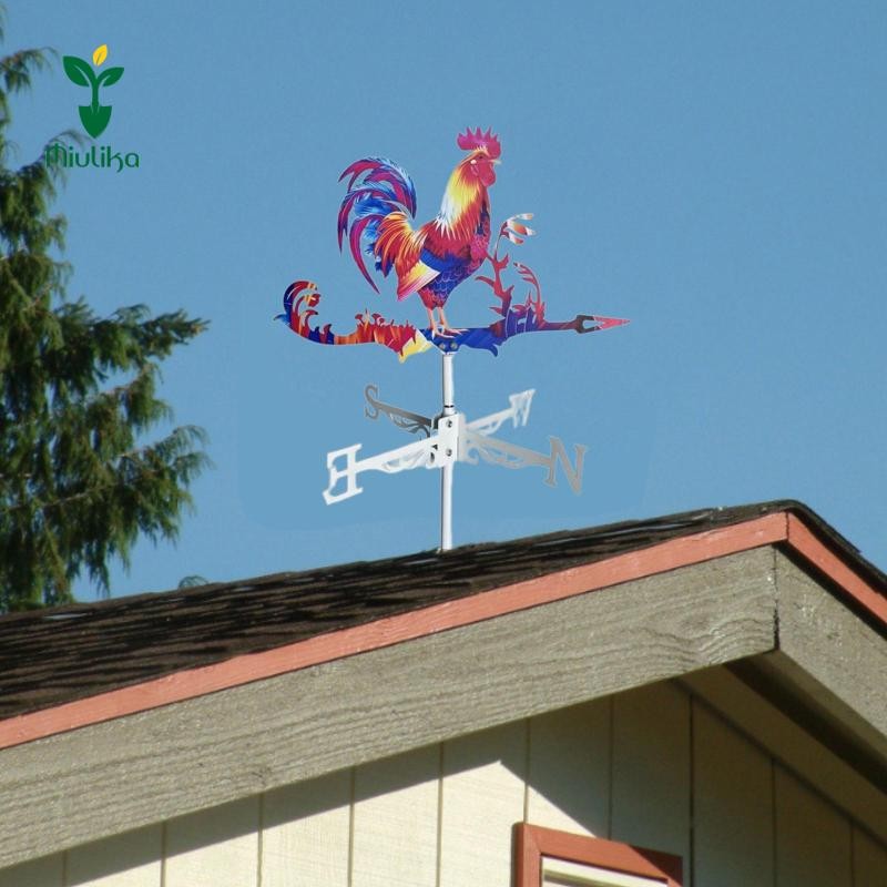 Miulika Weathervane Hướng Gió Chỉ Báo Sắt Trang Trí Nhiều Màu Động Vật Thời Tiết