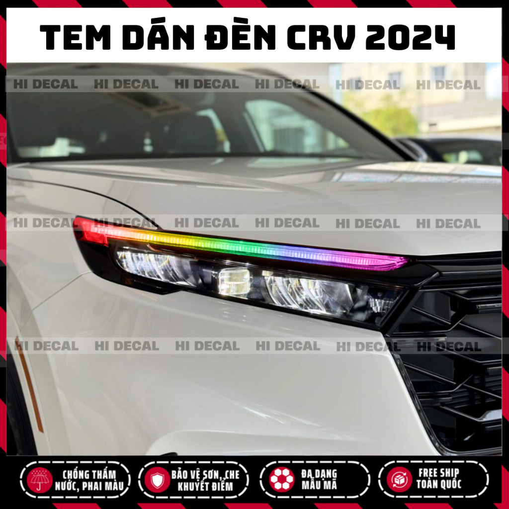 Tem dán đèn CRV 2023 2024 2025, decal trang trí đèn CRV chống nước, bền màu