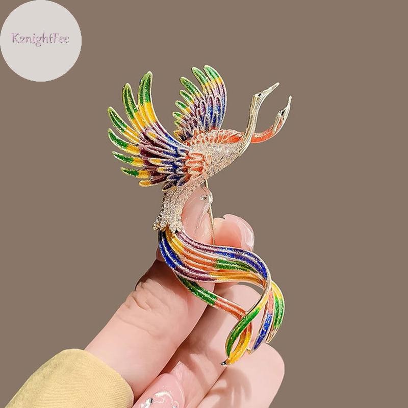 K2nightfee Phong Cách Trung Hoa Phượng Hoàng Men Trâm Cài Vintage Gradient sel Phoenix Corsage Đa Năng Sáng Bóng Chân Phụ Kiện Quần Áo Quà Tặng VN