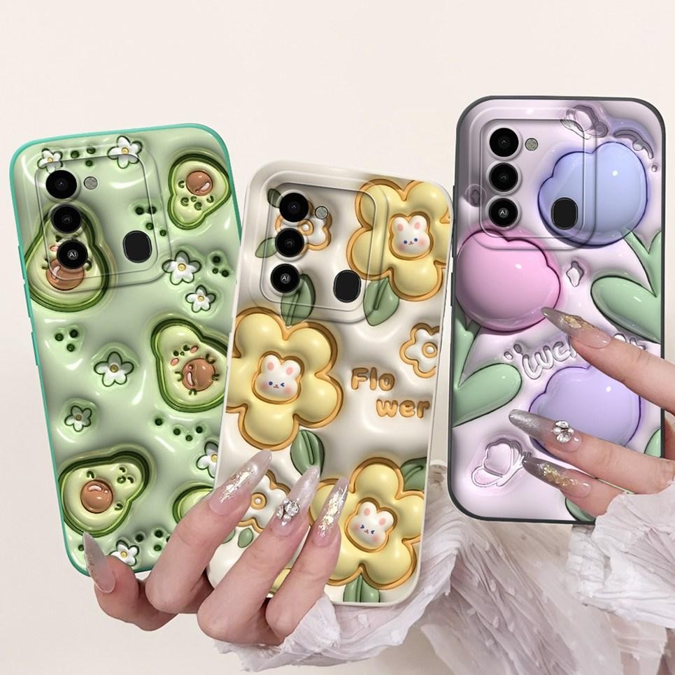 Ốp Điện Thoại Tecno Spark 8C KG5j KG5k Saprk 9 KG5p Spark GO 2022 Vỏ Silicon Mềm Gấu Trúc Mèo Hoạt Hình Vỏ Hoa