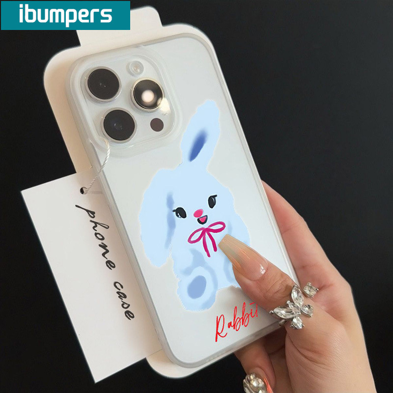 ibumpers Ốp Lưng IPhone Họa Tiết Thỏ Nơ Dễ Thương Đẹp Ốp Điện Thoại Trong Suốt Nhám Mờ TPU Mỏng Chống Sốc Chống Bẩn Cho IPhone 16 15 14 12 13 11 Pro Max IP 7 8 Plus X XS XR