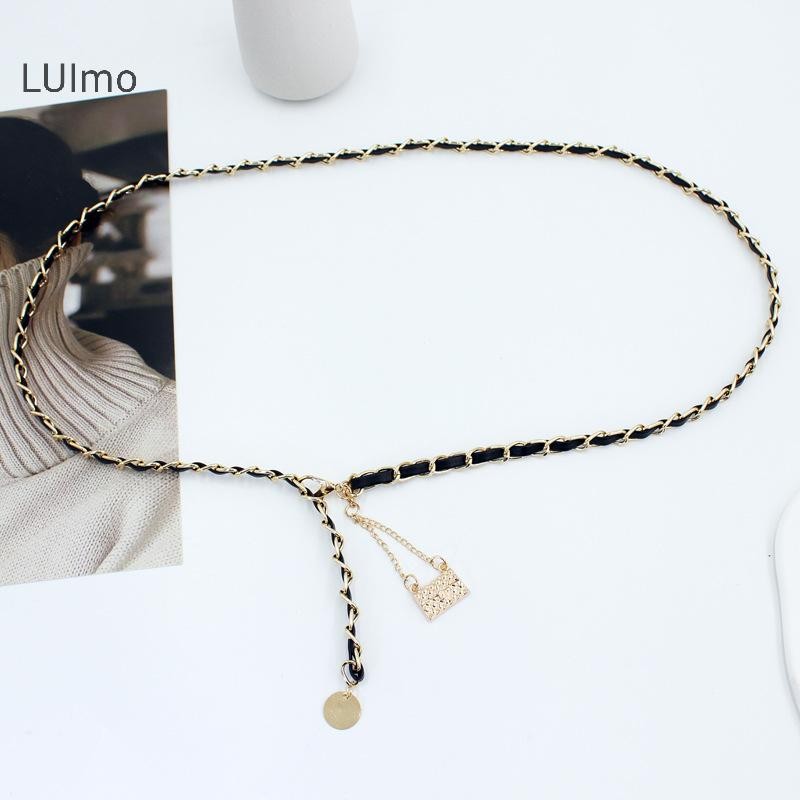 Luimo Punk Hợp Kim Thắt Lưng Cho Nữ Trang Trí Đầm Eo Dài sel Có Thể Điều Chỉnh Móc Kim Loại Dây Xích Thắt Lưng Khóa SBS Phụ Kiện