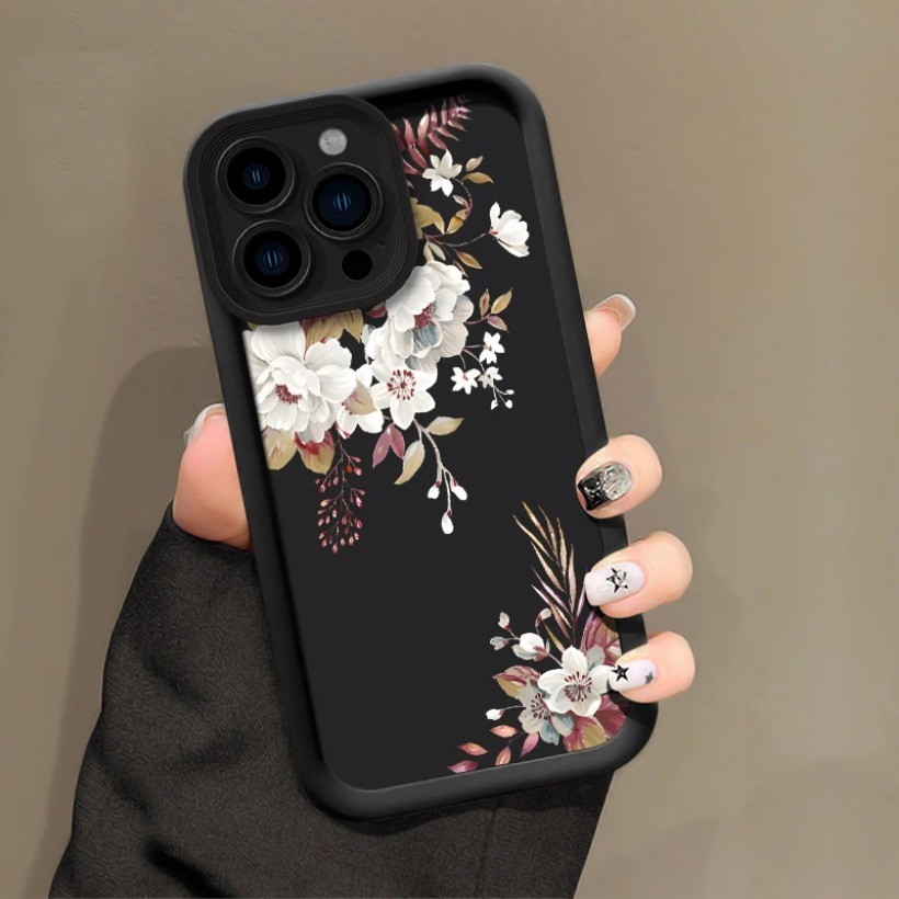 Ốp Điện Thoại Hoa Trắng Tươi Tương Thích Cho iPhone 12 11 Pro Max 12 mini X XR XS Max Silicon Mềm Bảo Vệ Ống Kính Máy Ảnh