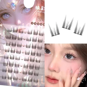 IOIIK 8 hàng-- Dây đen Lông mi giả Phân đoạn Wispy Lash Extension