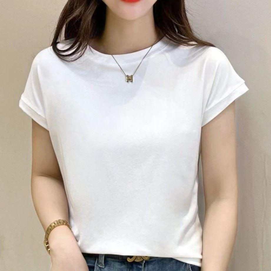 Áo thun tay hến nữ basic trơn cotton big size cổ tròn thời trang nữ (Datthustore - ms50)