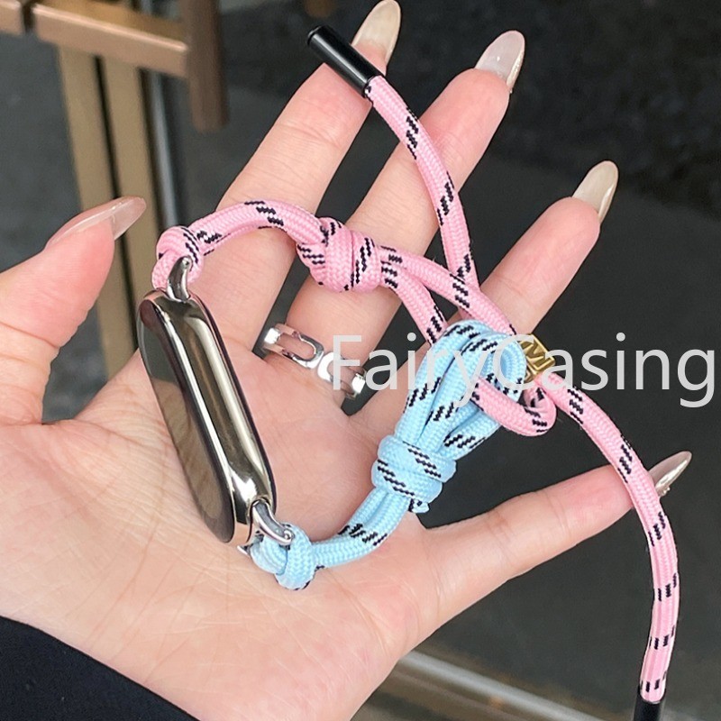 Dây đeo tay dệt thời trang cho Xiaomi Mi Band 10 9 8 7 Pro 6 5 4 3 Vòng tay Miband 9 8 Active Thay thế Watchband