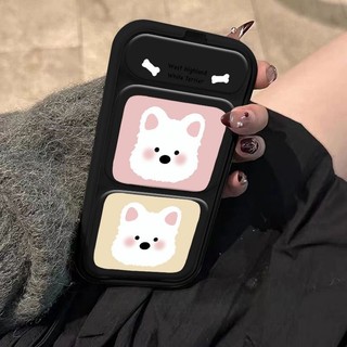 Ốp lưng lật họa tiết chó Tây Cao nguyên dễ thương cho iPhone 11 12pro 13pro max 15pro 15promax 14 14promax 14 pro 16 pro max 16 Vỏ nhiều màu