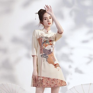 Đầm sườn xám phong cách Trung Quốc cải tiến, trẻ trung cho mùa hè