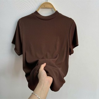 Áo thun bigsize nữ tay ngắn chiết eo dáng ôm chất gân tăm co giãn thoải mái thoáng khí 58-95kg G202