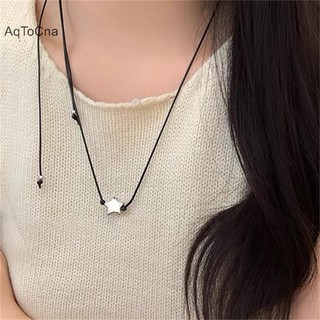 Aqtocna Y2K Dây Có Thể Điều Chỉnh Ngôi Sao Mặt Dây Chuyền Vòng Cổ Choker Pentagram Xương Đòn Dây Chuyền Nữ Trang Sức Quà Tặng Sinh Nhật HGVN