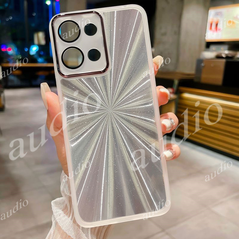 Ốp điện thoại lấp lánh pháo hoa bằng Laser OPPO A6 Pro 5G cho Oppo A6 Pro A6Pro A6x 4G 5G với màng bảo vệ ống kính máy ảnh đầy đủ Vỏ trong suốt Gradient sang trọng cho OPPOA6 Pro 5G 4G