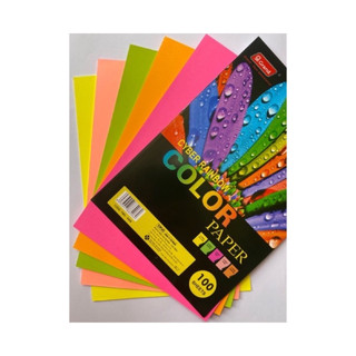 Bìa màu A4 dạ quang 5 màu x 20 tờ= xấp 100 tờ.