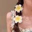Thời Trang Ngọt Ngào Đi Biển Kỳ Nghỉ Trắng Plumeria Kẹp Tóc - Đẹp Cô Dâu Mũ Phụ Kiện Tóc Cho Nữ