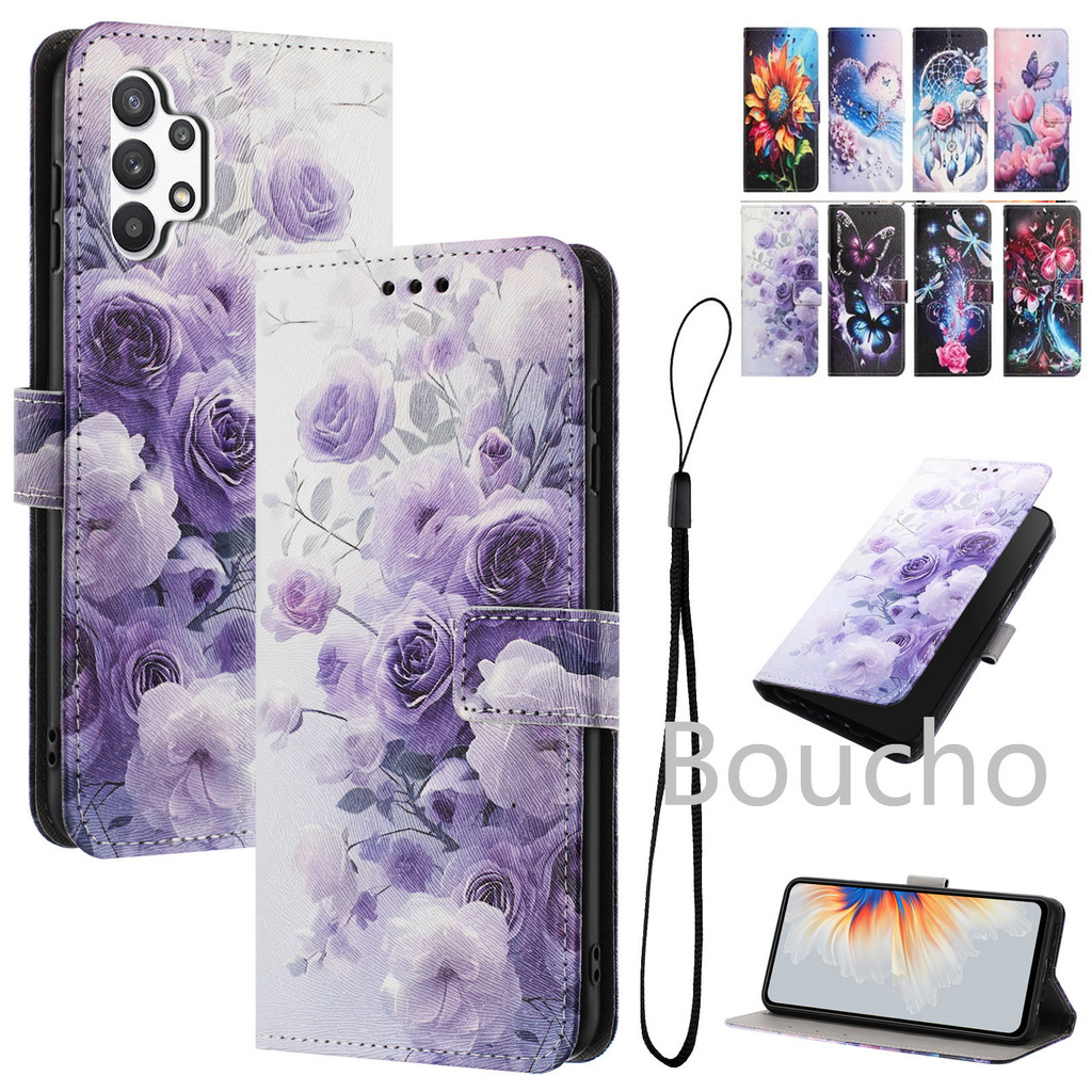 Dành Cho OPPO A3 A3X A5 Pro A18 A38 A40 A40M A58 A59 A60 A78 A79 A80 K12X 4G 5G Flip Cover Ví Da PU Vỏ Điện Thoại Di Động