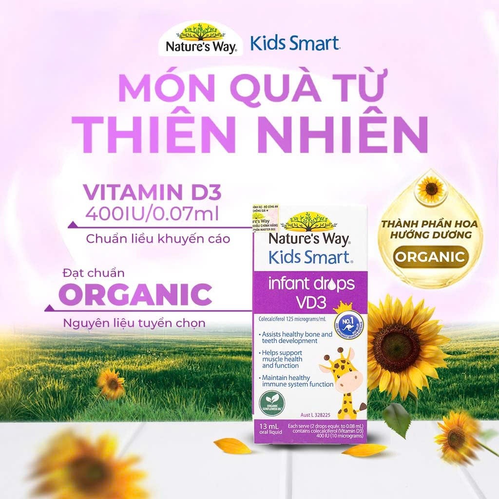 Ảnh Vitamin D3 ORGANIC Nature’s Way, D3 Thuần Cho Trẻ Sơ Sinh Kids Smart Infant Drops VD3 - Hộp 13ml 2