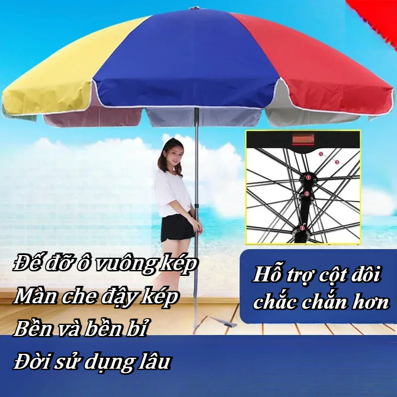 Ô tròn hai tầng ngoài trời 2.2m,Dù Câu Cá Cao Cấp, Che Nắng, Che Mưa Chống Tia UV,Ô 2 Tầng Rộng 2m2