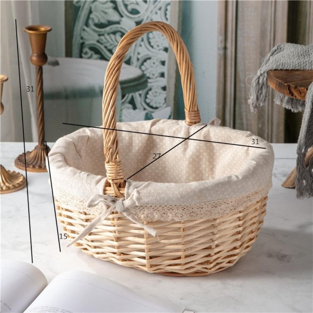 Giỏ hoa bé gái DAYBREAK, Hộp đựng có tay cầm Giỏ đựng mây liễu, Giỏ cắm hoa chắc chắn thủ công bền bỉ sáng tạo Đám cưới