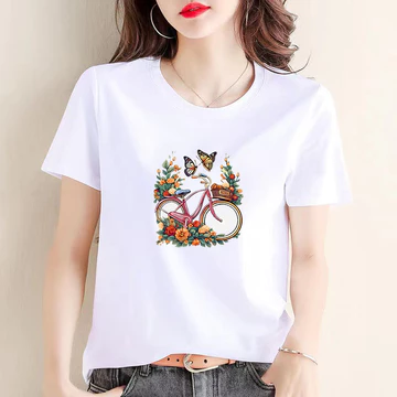 Áo Thun Nữ Áo Thun Nữ Tay Ngắn Mùa Hè Áo Thun Nữ Trắng Quần Áo Thường Ngày Rời In Hình Nữ Áo Thun Nữ Cho Nữ