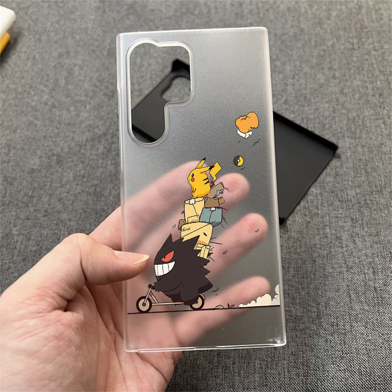 Dành Cho Samsung S25 Ultra S24 Ultra A56 S23 Pokemon Pikachu Gengar Siêu Mỏng Mờ Cứng Ốp Lưng Điện Thoại S22 S21 FE S20 A55 A53 A16 A15 A33 A72 Vỏ Chống Sốc