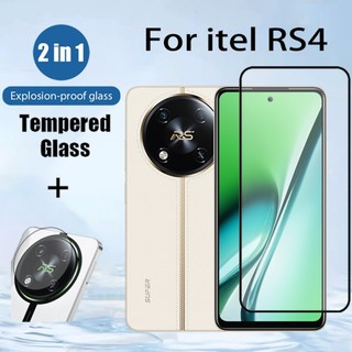 Bảo vệ màn hình kính cường lực 2 trong 1 itel RS4 cho itel Power 70 P65 P55 5G 4G Phim bảo vệ chất lượng cao & Phim ống kính máy ảnh