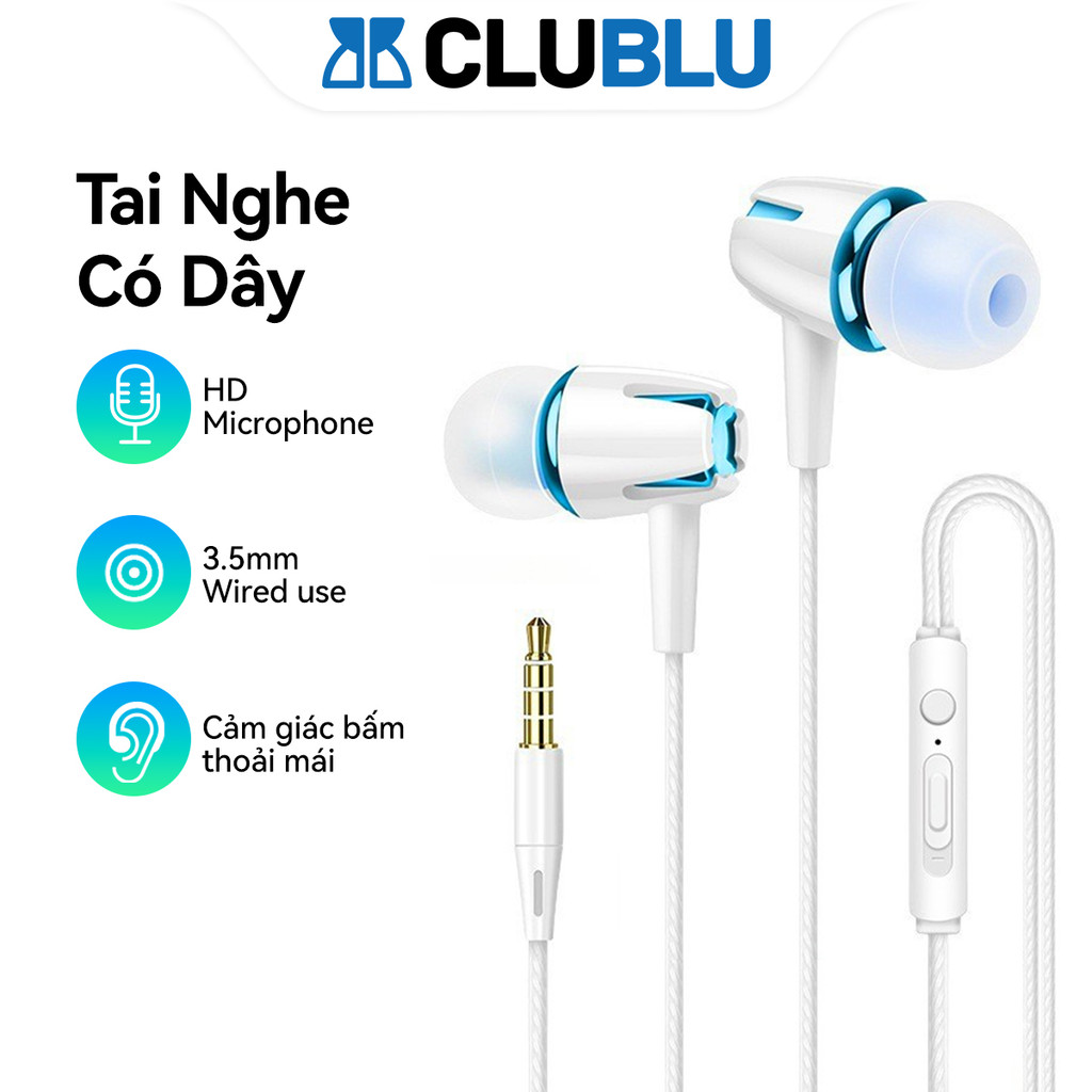 -CLUBLU- Tai Nghe Có Dây E18 3.5mm Super 9D Bass Nhét Tai Chất Lượng Âm Thanh Hi-Fi Có Mic Gaming