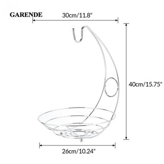 Garende Sắt Bạc Hiện Đại Chrome Trái Cây Vegg Giỏ Kệ Bát Chuối Móc Treo Đứng