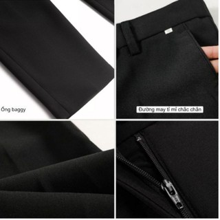 Quần Âu Nam Hàn Quốc Sidetab Dáng Baggy, Quần Tây Nam Công Sở Có Đai Chỉnh Eo 6507